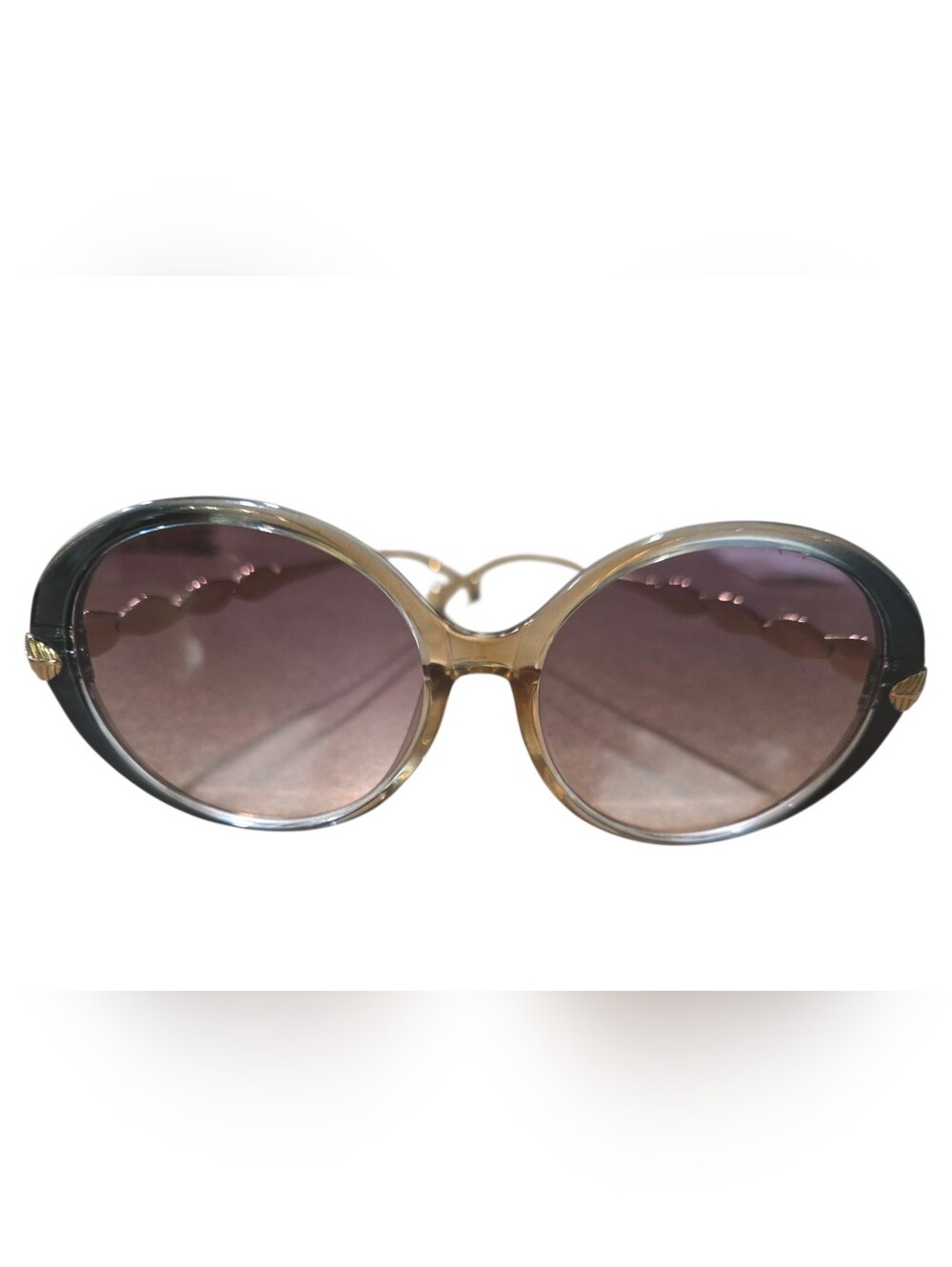 Round Ombre and Grey Brown Women’s Sunglasses